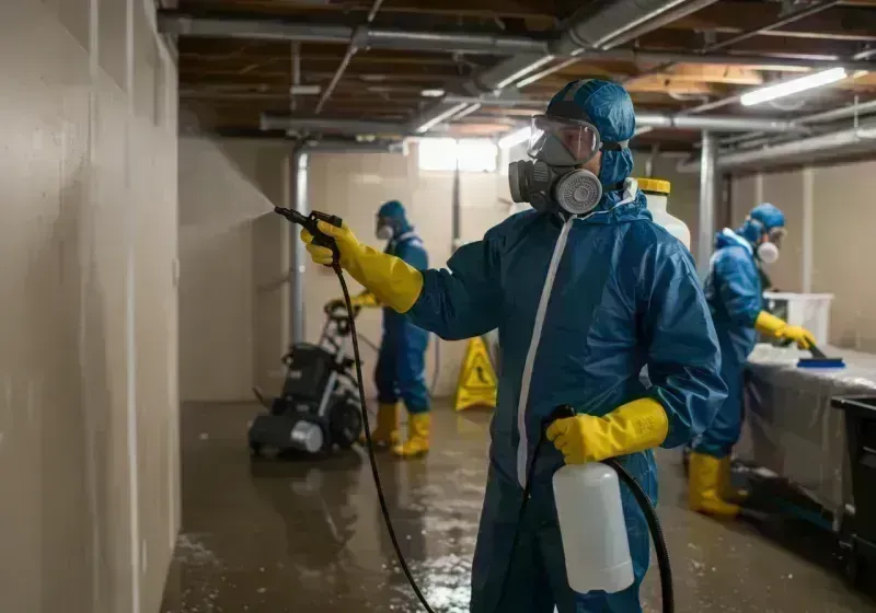 Basement Sanitization and Antimicrobial Treatment process in Peotone, IL