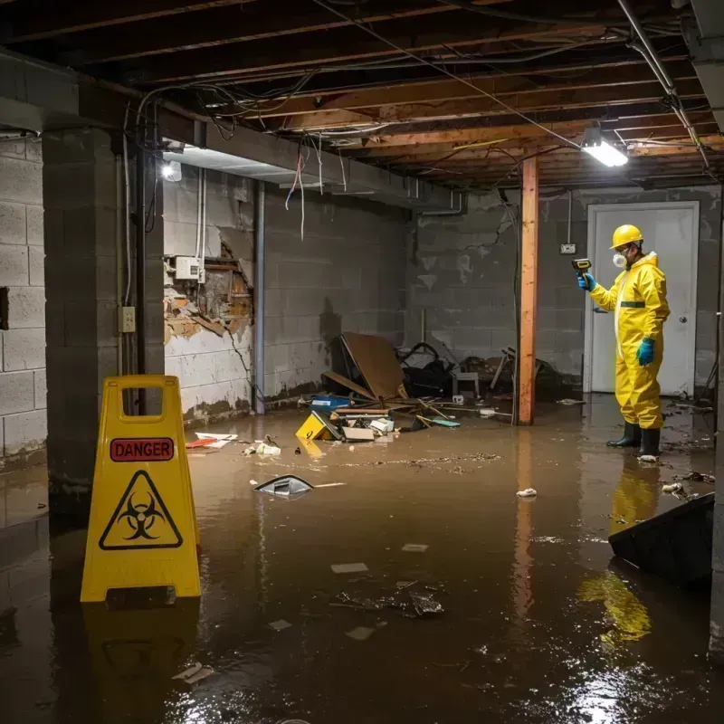 Flooded Basement Electrical Hazard in Peotone, IL Property